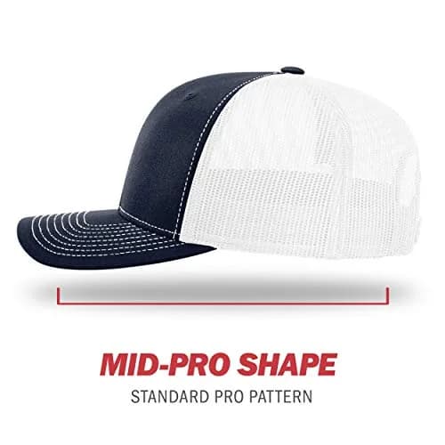 Richardson Unisex 112 Trucker Adjustable Snapback Baseball Cap, Split Navy/White, One Size (5-7.5cm Brim) | Classic Design, Breathable Mesh Backing thumbnail 3