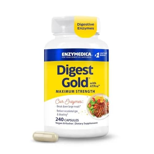 Enzymedica Digest Gold, Maximum Strength, ATPro Energy Support - 240 Caps | Fast Digestive Enzymes for Gas & Bloating thumbnail 1