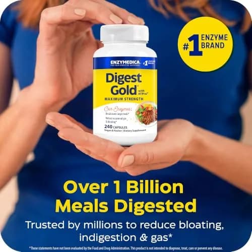 Enzymedica Digest Gold, Maximum Strength, ATPro Energy Support - 240 Caps | Fast Digestive Enzymes for Gas & Bloating thumbnail 5