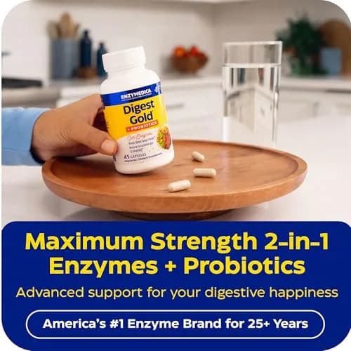 Enzymedica Digest Gold + Probiotics 45 Capsules | Supports Gas & Bloating, Digestive Health thumbnail 3