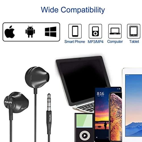 PHILIPS Wired Earbuds with Microphone, 32 Ohm Impedance | Clear Sound for Cell Phones thumbnail 4