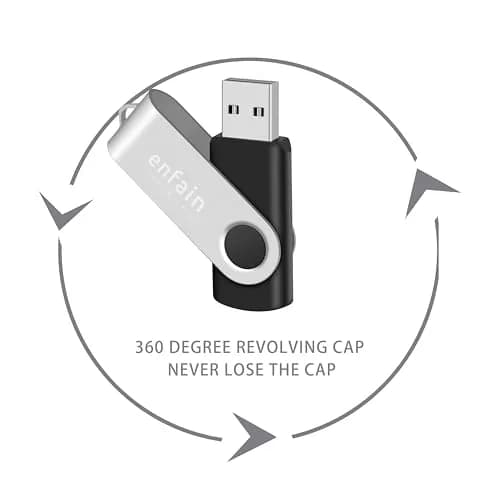 Enfain 8GB USB Flash Drive 10 Pack | Reliable Data Storage with Metal Swivel Cap in Bulk thumbnail 6