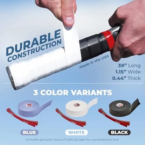 Tourna Mega Tac Extra Tacky Overgrip White 10-Pack | Long-Lasting Tacky Feel for Tennis, Pickleball, Badminton thumbnail 4