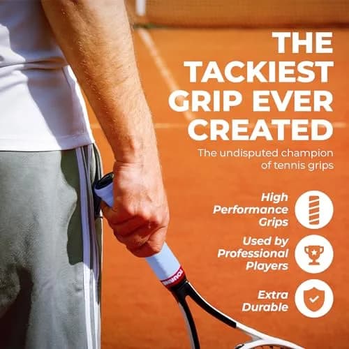 Tourna Mega Tac Extra Tacky Overgrip White 10-Pack | Long-Lasting Tacky Feel for Tennis, Pickleball, Badminton thumbnail 2