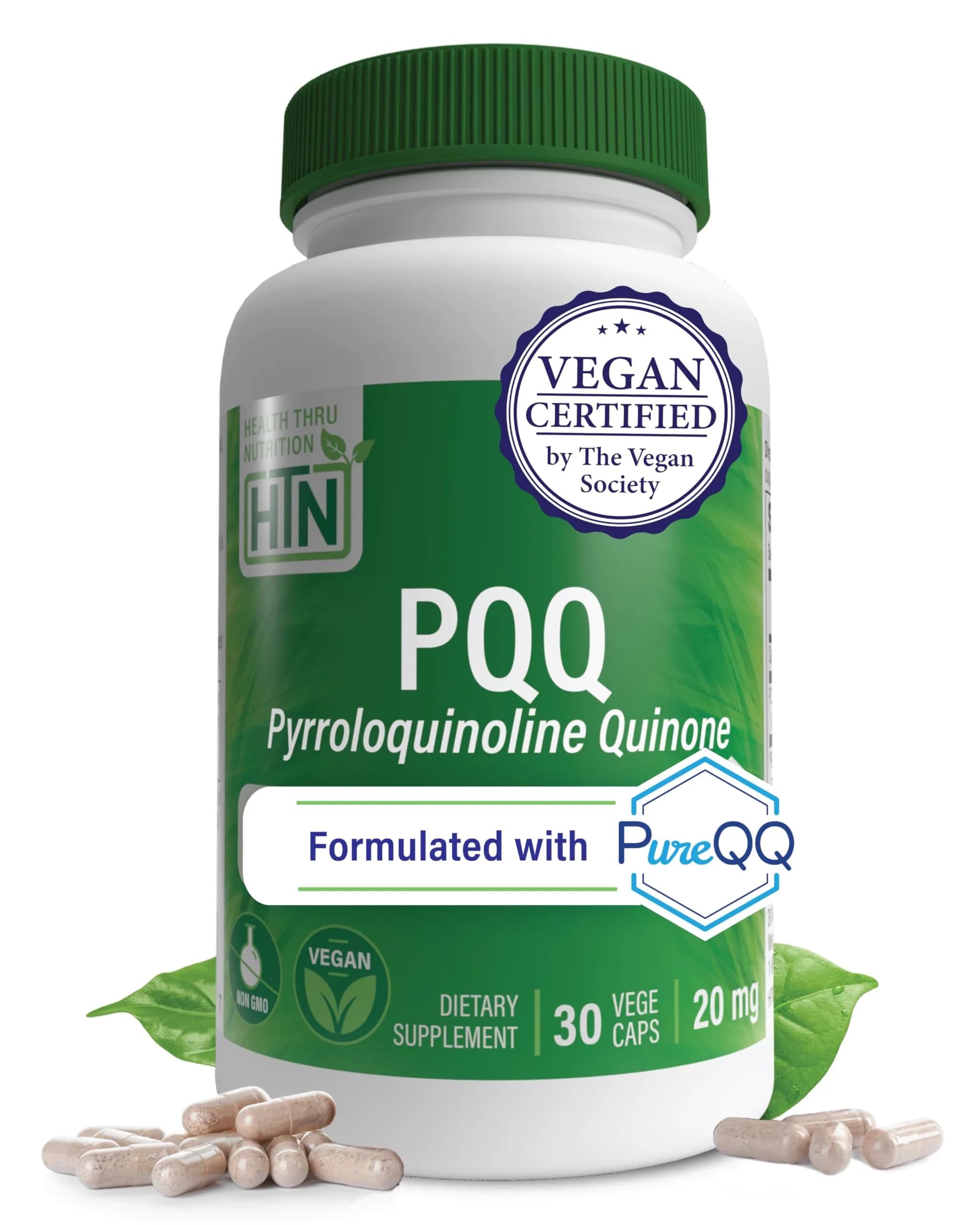 Health Thru Nutrition PQQ 20mg Pyrroloquinoline Quinone 30 Capsules | Supports Mitochondrial Biogenesis