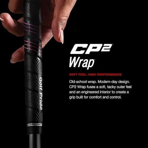 Golf Pride CP2 Wrap Golf Club Grip Black Standard 1 Pack | Soft Feel with Inner Control Core for Reduced Tension thumbnail 2