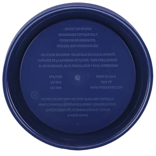 Pyrex 7202-PC 1-Cup Dark Blue Replacement Lids (4-Pack) | Made in USA, Durable Plastic, Secure Seal, Dishwasher Safe thumbnail 2