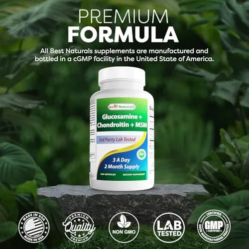 Best Naturals Glucosamine Chondroitin MSM 180 Count | Supports Joint & Cartilage Health thumbnail 5