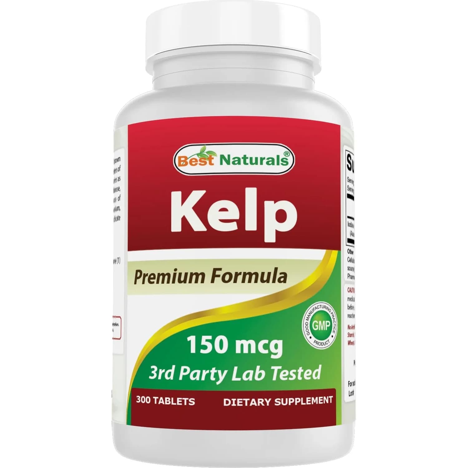 Best Naturals Kelp Supplement Tablets 150 Mcg (300 Count) | 300 Tablets for Thyroid Support - main product image