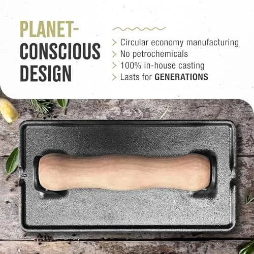 Victoria Cast Iron Panini Press, Seasoned with Kosher Certified Flaxseed Oil | Durable, Versatile & Long-Lasting thumbnail 5