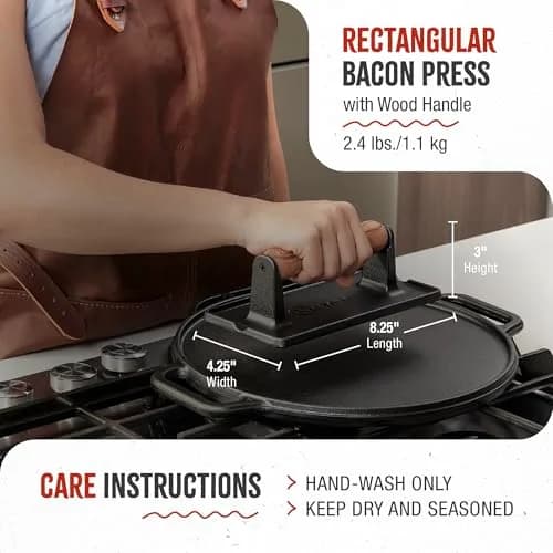 Victoria Cast Iron Panini Press, Seasoned with Kosher Certified Flaxseed Oil | Durable, Versatile & Long-Lasting thumbnail 6