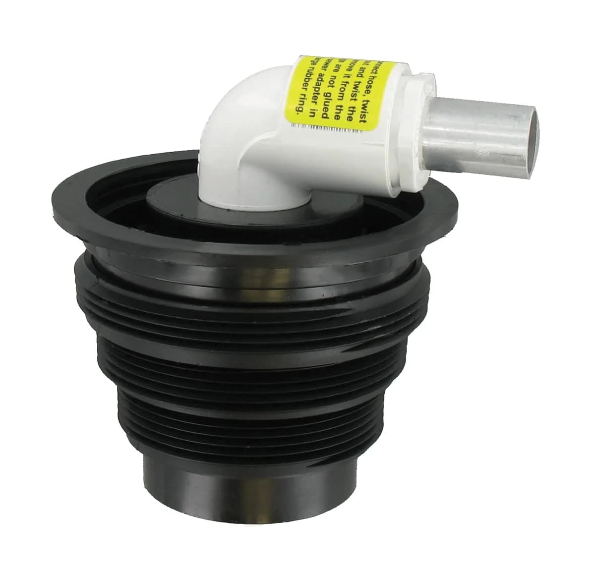 Valterra SS06 Sewer Adapter for SewerSolution System | Black Plastic NPT Thread - main product image