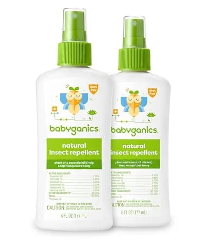 Babyganics Insect Spray, 6 Fl Oz (177 ml) x 2 Bottles | Natural Plant-Based Repellent thumbnail 1