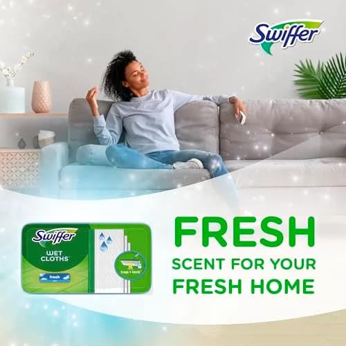 Swiffer Wet Mopping Pad Refills, Open Window Fresh Scent, 24 Count | Microfiber Floor Cleaner for Dirt, Dust, Hair thumbnail 5