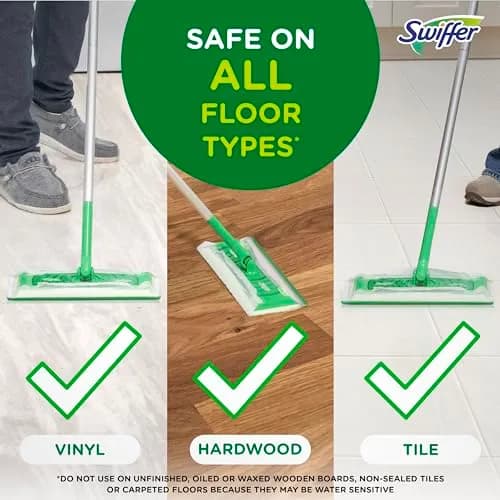 Swiffer Wet Mopping Pad Refills, Open Window Fresh Scent, 24 Count | Microfiber Floor Cleaner for Dirt, Dust, Hair thumbnail 3