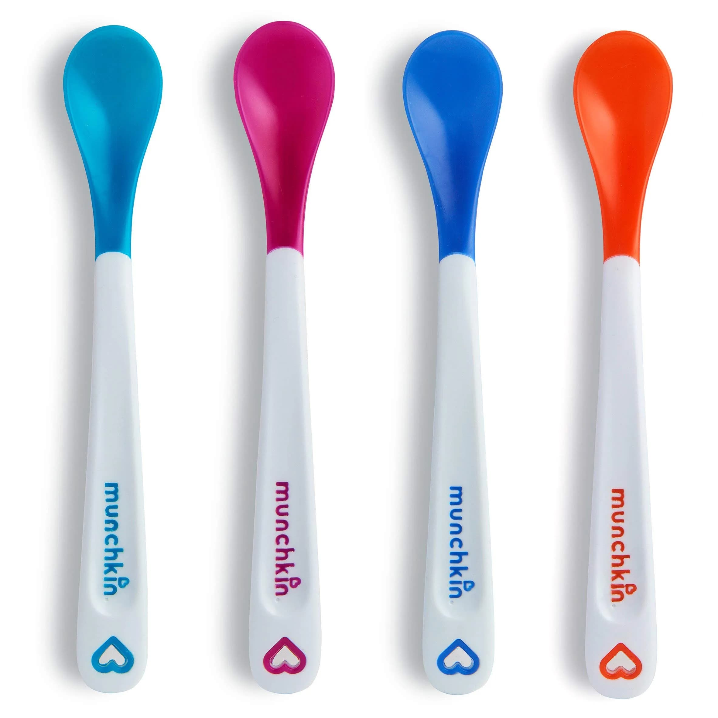Munchkin White Hot Safety Baby Spoons, BPA Free, 4 Pack | Heat-Sensitive Tip for Safe Feeding - main product image