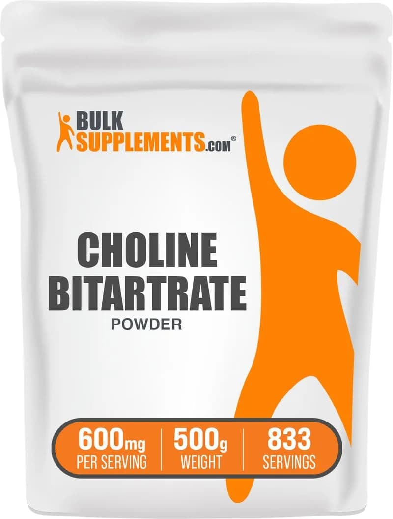 BulkSupplements Choline Bitartrate Powder 500g (1.1 lbs) | Gluten-Free Brain Health Supplement - main product image