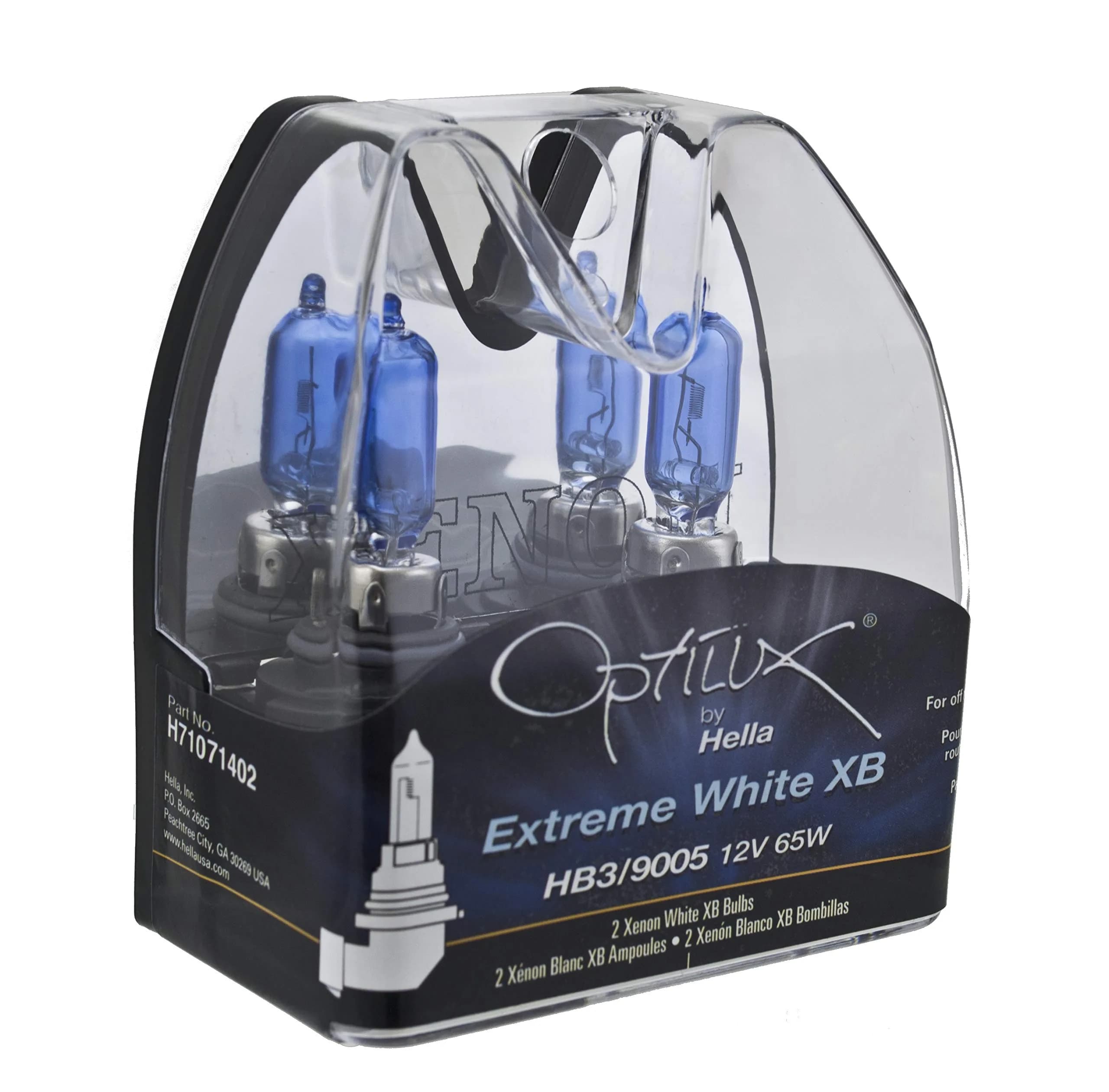 Hella Optilux XY Series Xenon Yellow HB3 9005 Halogen Bulbs, 12V 65W, 2 Pack — Extreme White XB - 65W