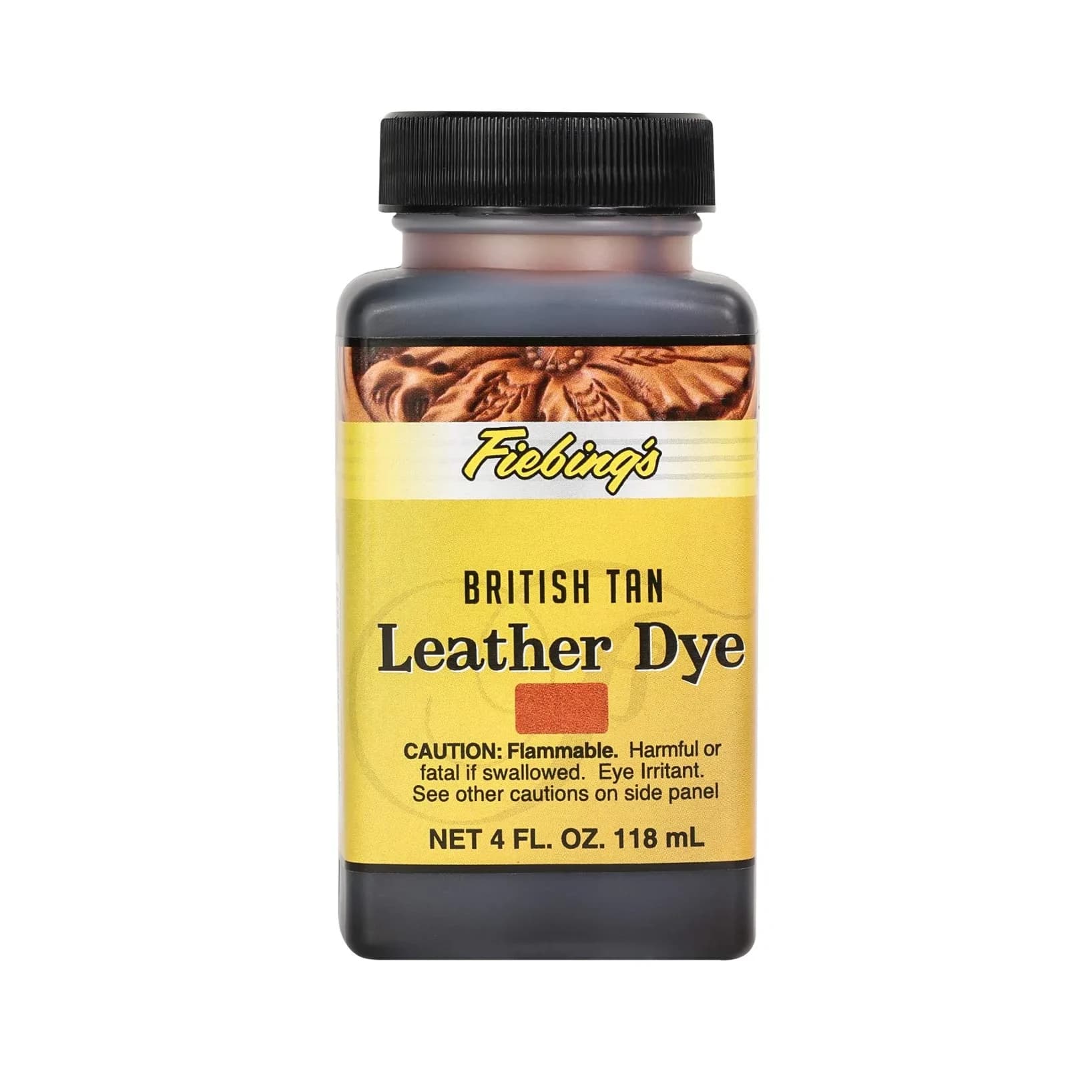 Fiebing's British Tan Leather Dye 118ml (4 fl oz) - Alcohol-Based Penetrating Dye