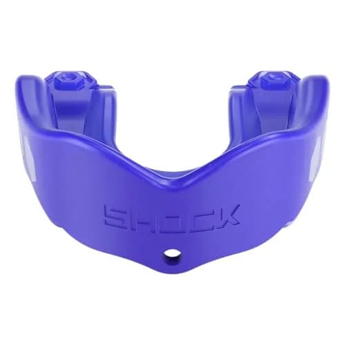 Shock Doctor Gel Max Youth Mouth Guard with Strap, Blue, Unflavored, 1 Count | Heavy Duty Protection & Custom Fit thumbnail 1