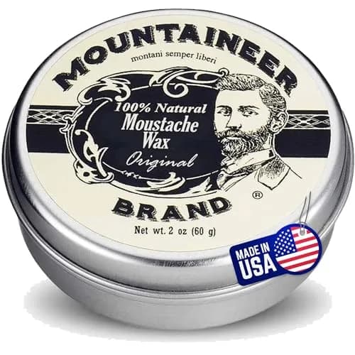 Mountaineer Brand Natural Mustache Wax Original Cedar Fir Blend 60ml (2oz) | Long-Lasting Hold for Styling thumbnail 1