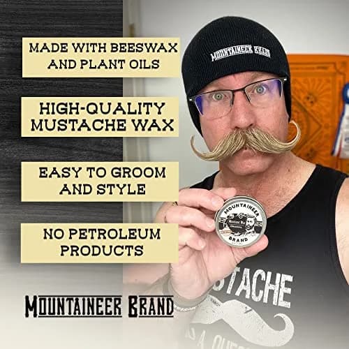 Mountaineer Brand Natural Mustache Wax Original Cedar Fir Blend 60ml (2oz) | Long-Lasting Hold for Styling thumbnail 6