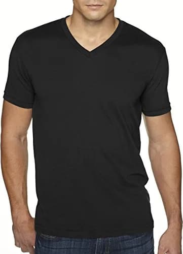 The Next Level Men's Sueded V-Neck T-Shirt Black XS | Lightweight Cotton-Poly Blend for Daily Wear thumbnail 1