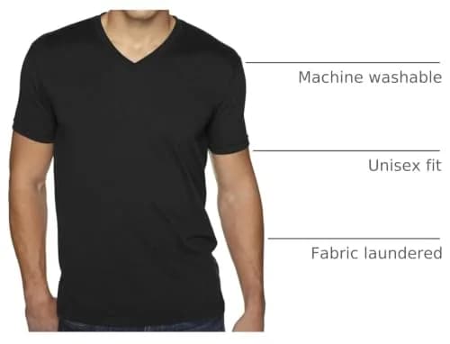 The Next Level Men's Sueded V-Neck T-Shirt Black XS | Lightweight Cotton-Poly Blend for Daily Wear thumbnail 4