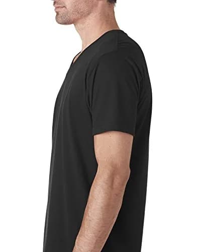 The Next Level Men's Sueded V-Neck T-Shirt Black XS | Lightweight Cotton-Poly Blend for Daily Wear thumbnail 3