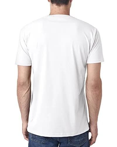 The Next Level Men's Sueded XS WHITE | Unisex Cotton-Polyester T-Shirt, Slim Fit, Short Sleeve, V-Neck, Regular Size thumbnail 2