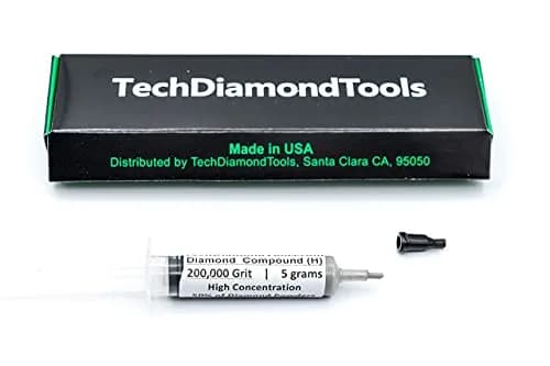 TechDiamondTools Diamond Polishing Compound 5g Syringe | 200,000 Grit (0-0.1 Micron) for Mirror Finish on Metals, Glass, Gemstones thumbnail 2