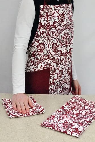 DII Chef Style Cotton Apron | Adjustable Straps & Large Pocket, Wine thumbnail 6
