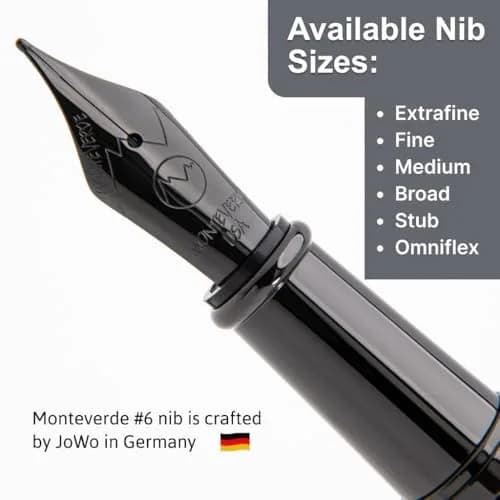 Monteverde Impressa Fountain Pen Black with 18 Karat Rose Gold Trim - Fine Point - JoWo German Nib (1 Count) thumbnail 3