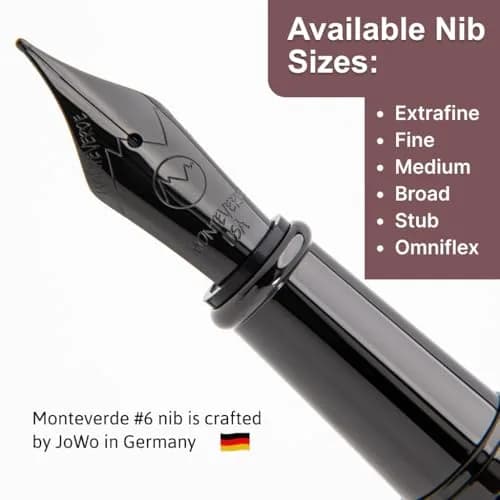 Monteverde Impressa Fountain Pen Gun Metal with Red Trim - Broad Point - JoWo German Nib - 1.3mm (0.05 inches) thumbnail 3
