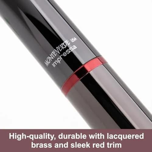 Monteverde Impressa Fountain Pen Gun Metal with Red Trim - Fine Point - JoWo German Nib (5.5 inches) thumbnail 2