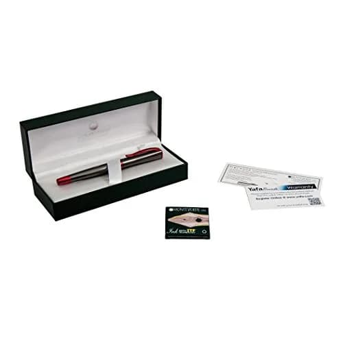 Monteverde Impressa Fountain Pen Gun Metal with Red Trim | Medium Point, German JoWo Nib, Refillable thumbnail 8