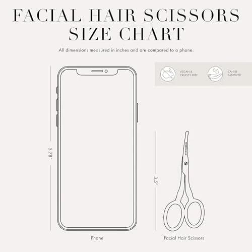 Tweezerman Facial Hair Scissors For Men Stainless Steel | Precision Curved Blade thumbnail 7