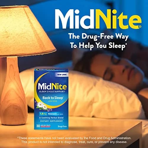 MidNite Back to Sleep 1.5 mg Low Dose Melatonin Sleep Aid, 30 Tablets | Natural Relaxation Support thumbnail 2