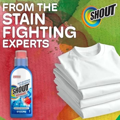 SHOUT Advanced Stain Remover Gel 8.7oz (257ml) with Built-in Scrubber Brush | Tough on Set-In Stains thumbnail 7