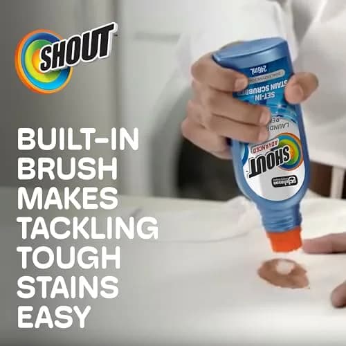 SHOUT Advanced Stain Remover Gel 8.7oz (257ml) with Built-in Scrubber Brush | Tough on Set-In Stains thumbnail 4