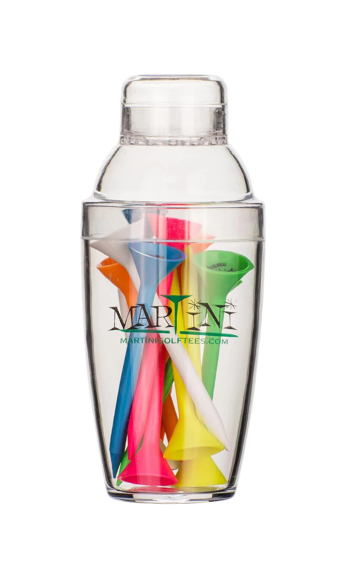 ProActive Sports Martini Golf Mini Shaker with 12 Tees (3.25" / 8.3cm), Assorted Colors | Virtually Unbreakable Tees for Lower Resistance