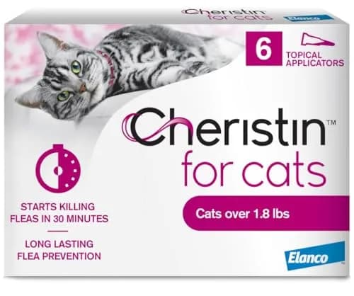 Cheristin Flea Treatment & Prevention for Cats 6 Doses | Fast-Acting Flea Relief, Approved for Kittens & Cats Over 1.8 lbs thumbnail 1