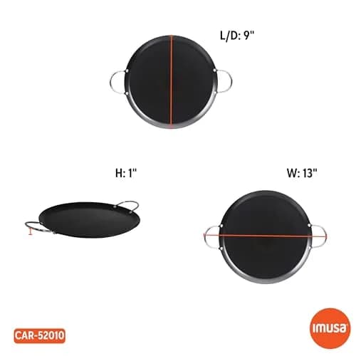 Imusa 9in Carbon Steel Nonstick Round Comal with Metal Handles | Versatile Kitchen Essential thumbnail 6