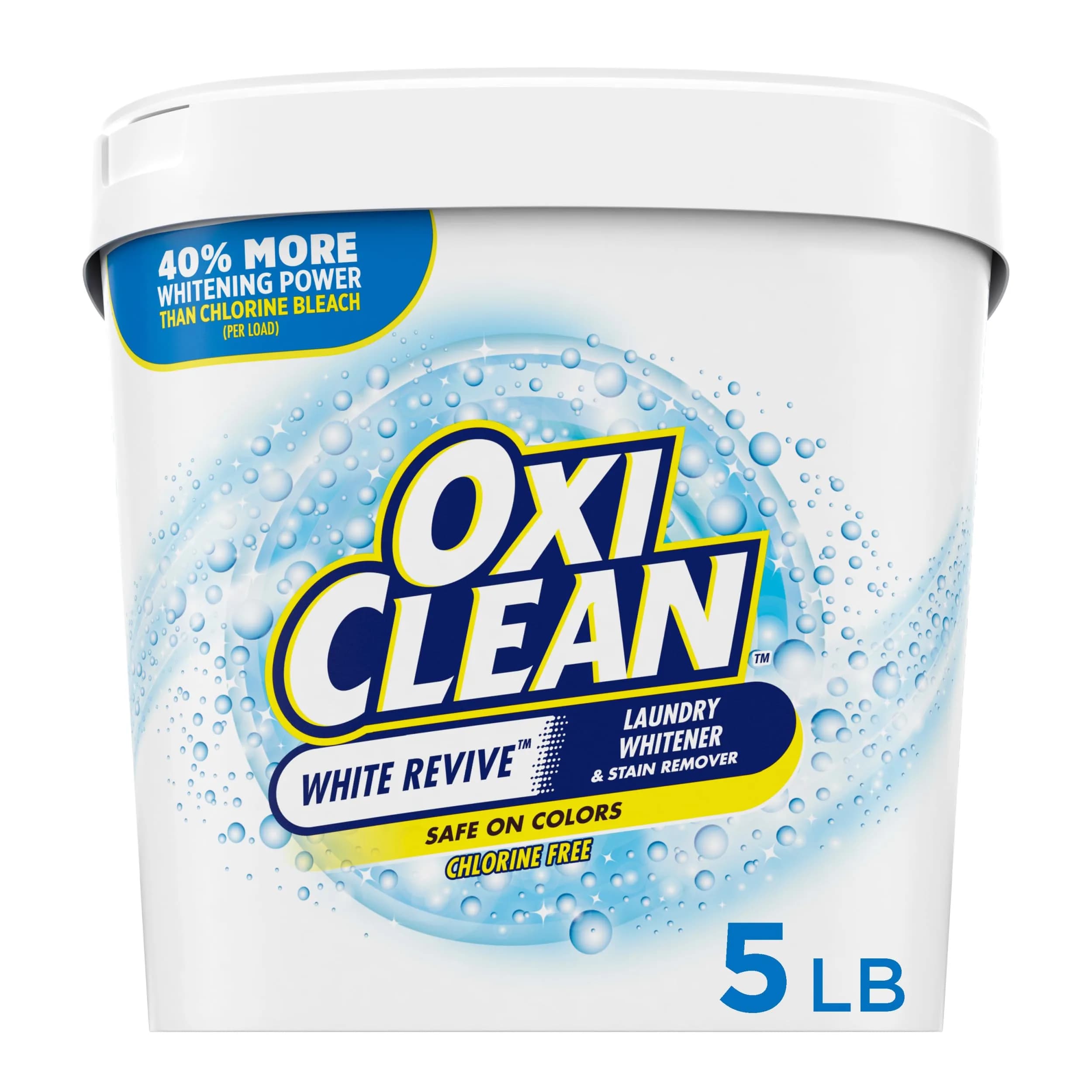 OxiClean White Revive Laundry Whitener and Stain Remover Powder 2.27 kg (5 lb) | Whitens Whites 40% Better Than Chlorine Bleach