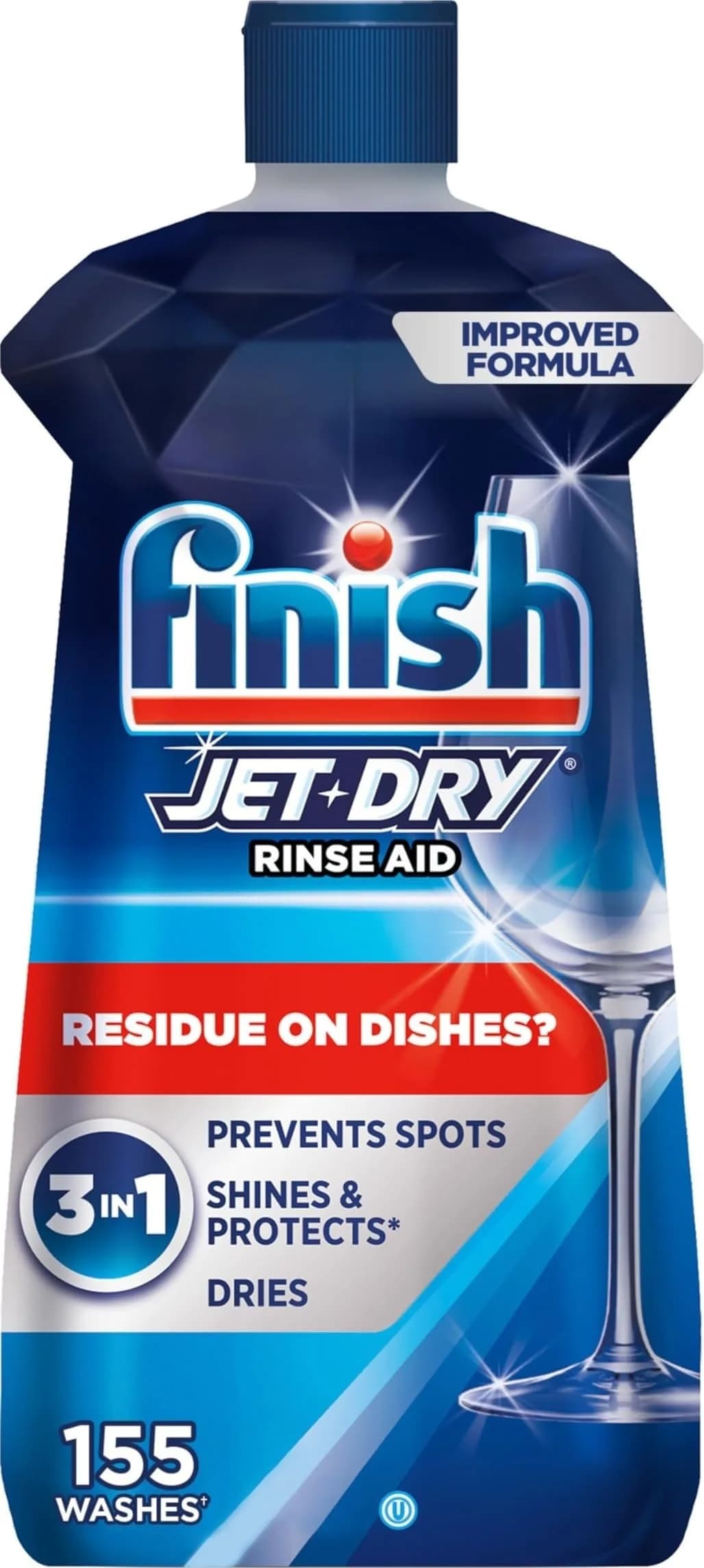 Finish Jet-Dry Dishwasher Rinse Aid 16 Fl Oz (473 ml) | Prevents Spots & Residues | Dries & Shines — ash