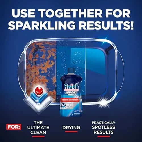 Finish Jet-Dry Dishwasher Rinse Aid 16 Fl Oz (473 ml) | Prevents Spots & Residues | Dries & Shines thumbnail 4