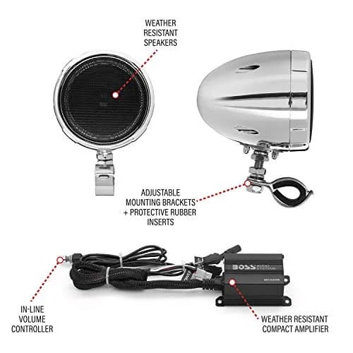 BOSS Audio Systems MC420B 3 Inch Motorcycle Speakers & Class D Amp Weatherproof Audio System thumbnail 6