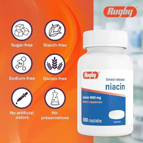Rugby Timed-Release Niacin 1000mg | Supports Metabolism & Circulation thumbnail 7