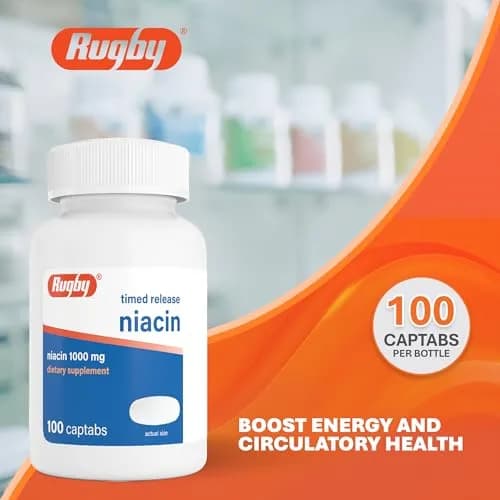 Rugby Timed-Release Niacin 1000mg | Supports Metabolism & Circulation thumbnail 2