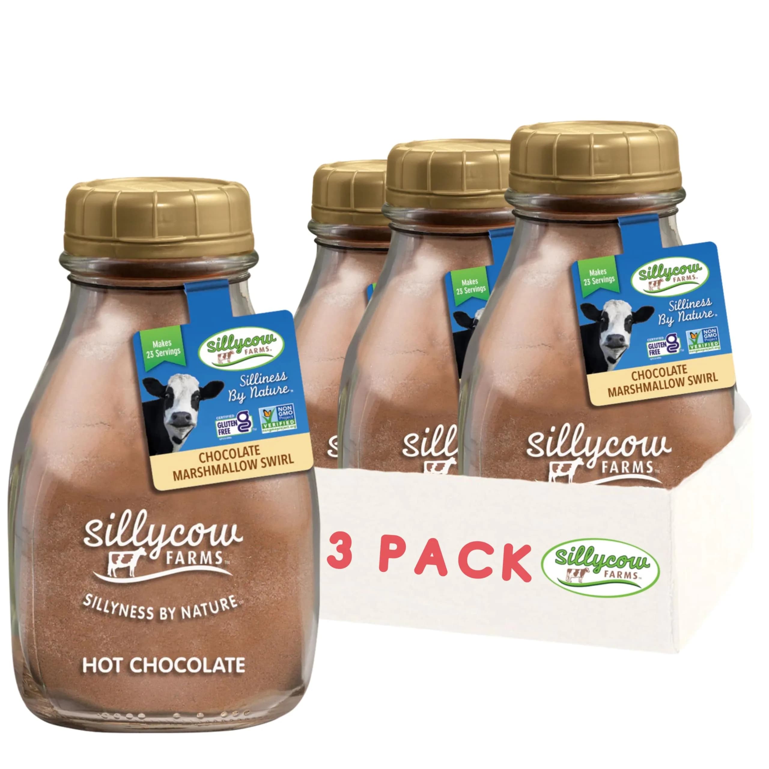 Silly Cow Farms Marshmallow Swirl Hot Chocolate 16.9 oz | Gluten-Free, Non-GMO, Made with Real Ingredients - main product image
